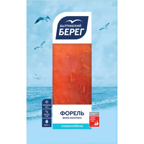 Форель радужная, филе-ломтики, слабосолёная Балтийский Берег 100g