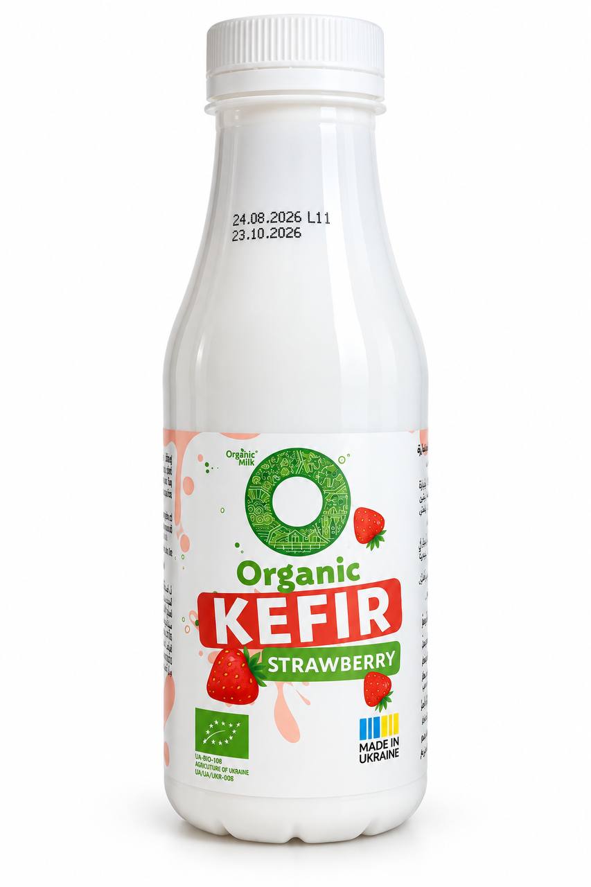 Органический кефир с клубникой 2,5% Organic Milk 280g