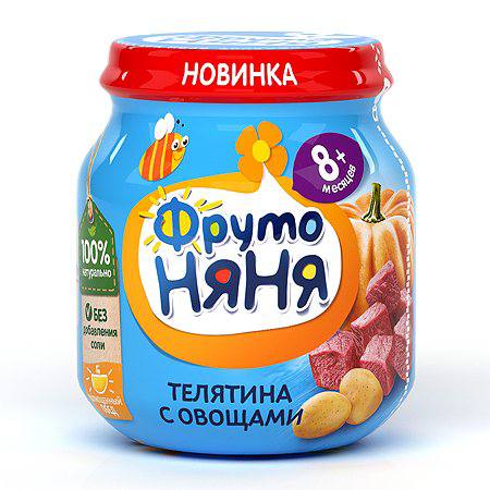 “Телятина с овощами” пюре натуральное 100g Фрутоняня