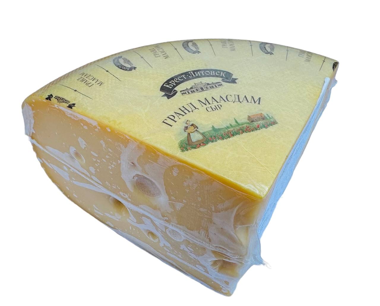 Сыр Гранд Маасдам полутвердый 45% Брест литовск 1,7kg