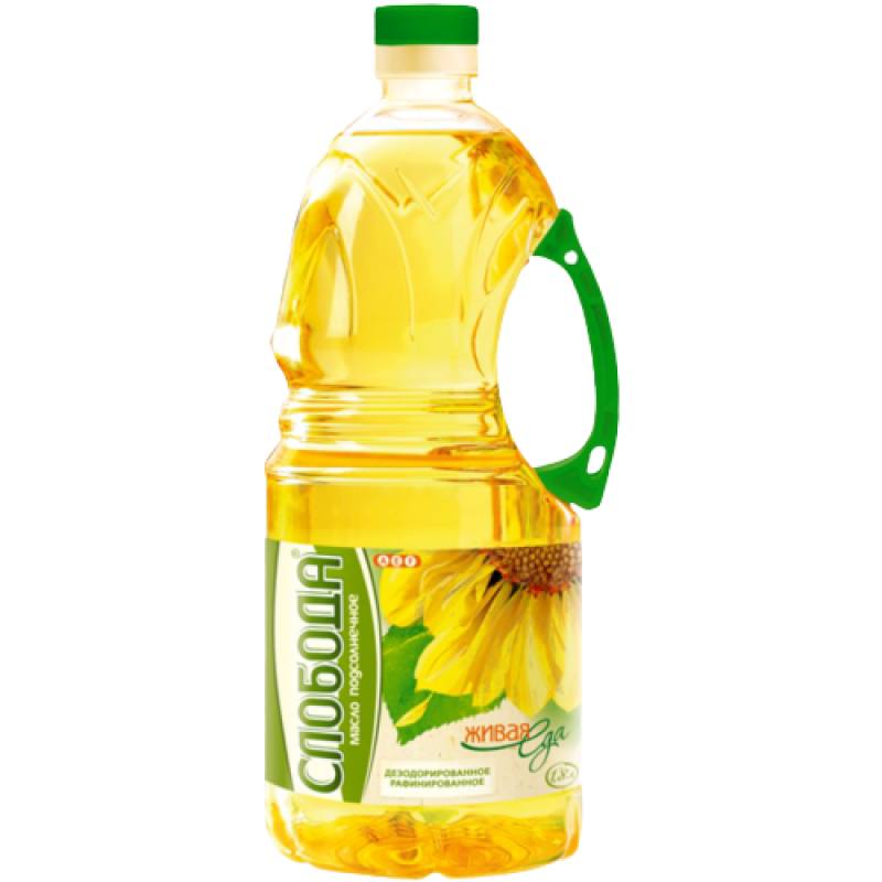 Масло подсолнечное рафинированное дезодорированное «Слобода» 1.8л