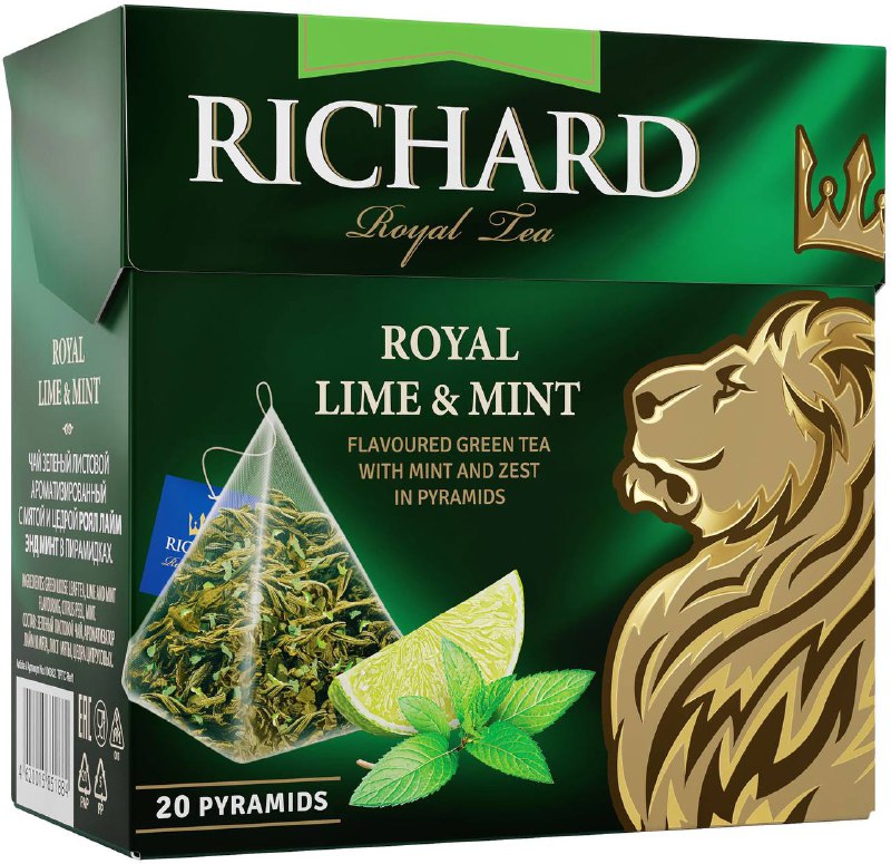Чай зеленый Richard Royal Lime Mint в пирамидках