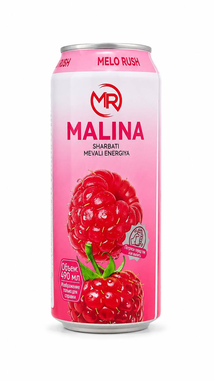 Напиток с кусочками фруктов MR Melo Rush MALINA 490ml