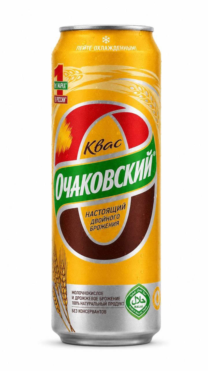 Квас «Очаковский» Настоящий двойного брожения, 0.45L