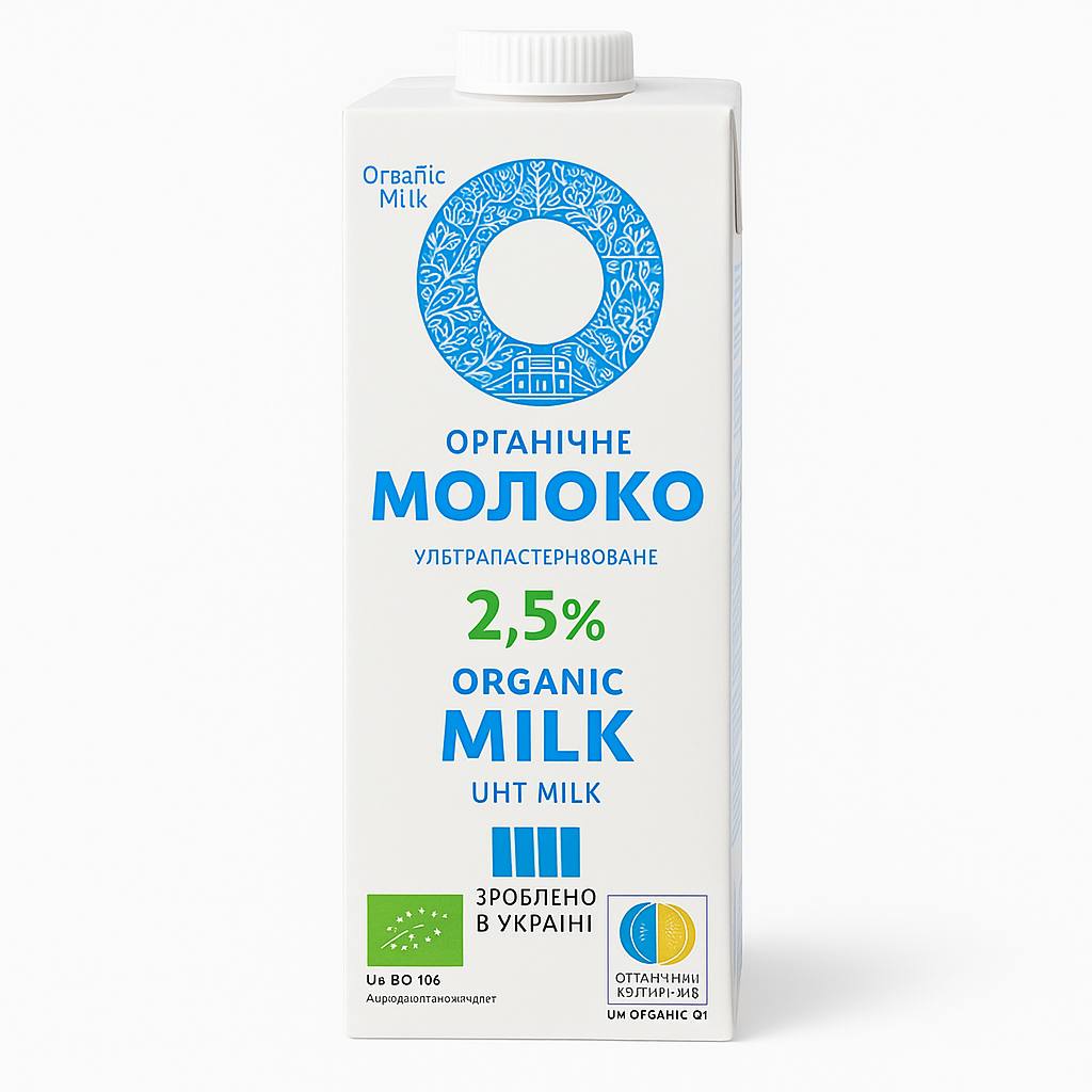 Молоко ультрапастеризованное 2,5% Organic Milk 1L