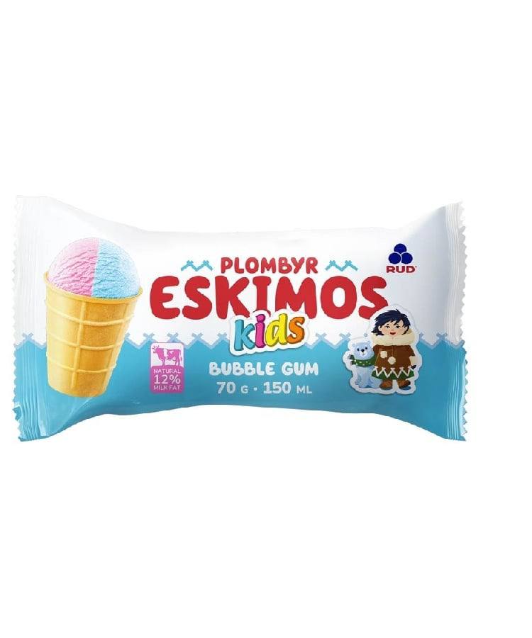 Мороженое пломбир Eskimos Kids Bubble Gum RUD 70g