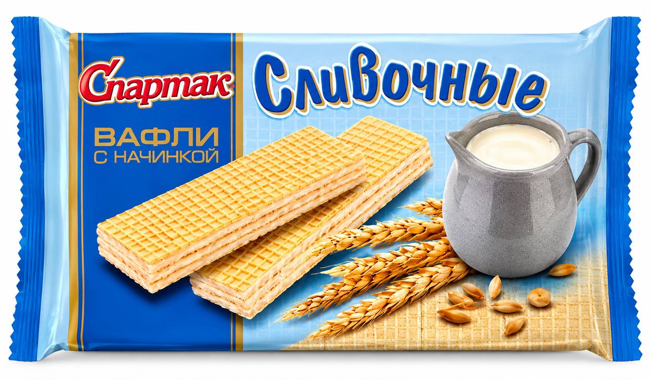 Вафли «Сливочные» Спартак 216g