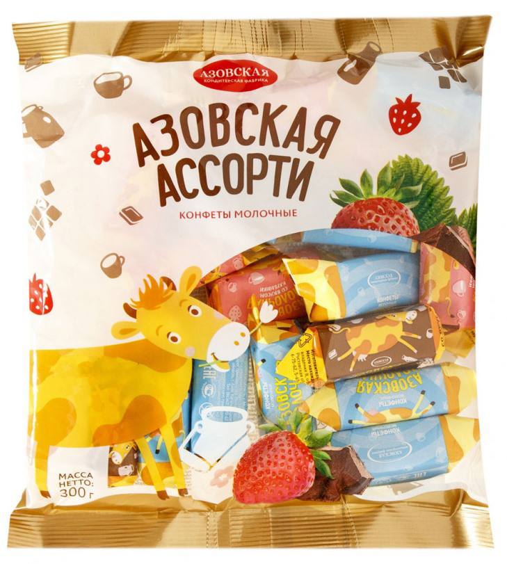 Конфеты молочные Азовская ассорти 300g