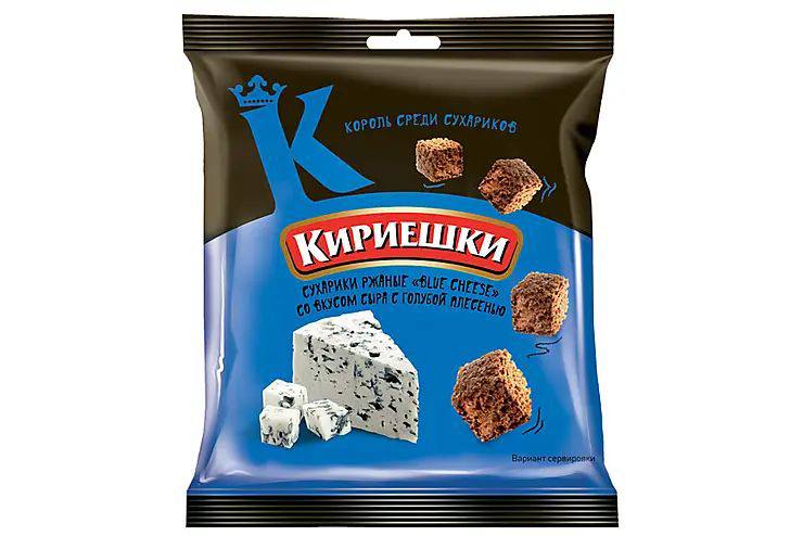 Сухарики  ржаные Кириешки со вкусом сыра с голубой плесенью 40g