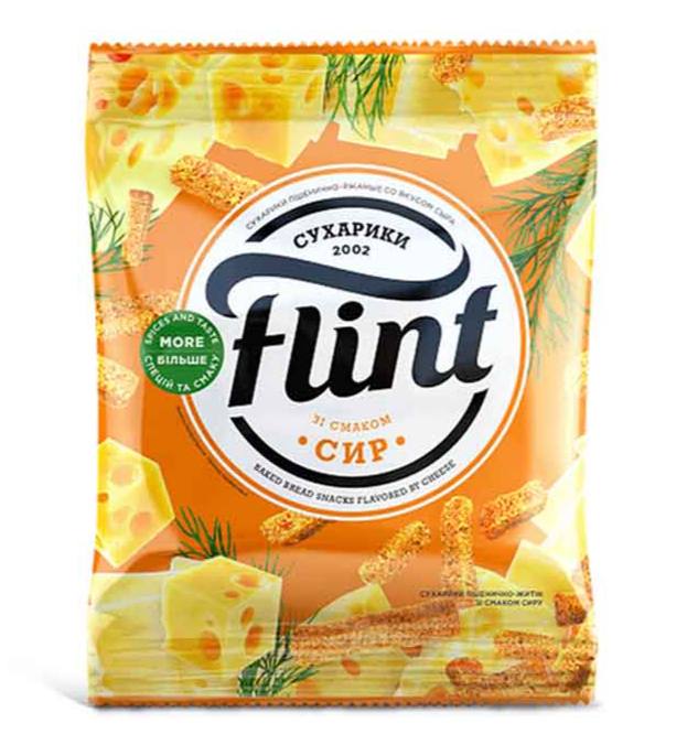 Сухарики ржано пшеничные со вкусом Сыра Flint 60g