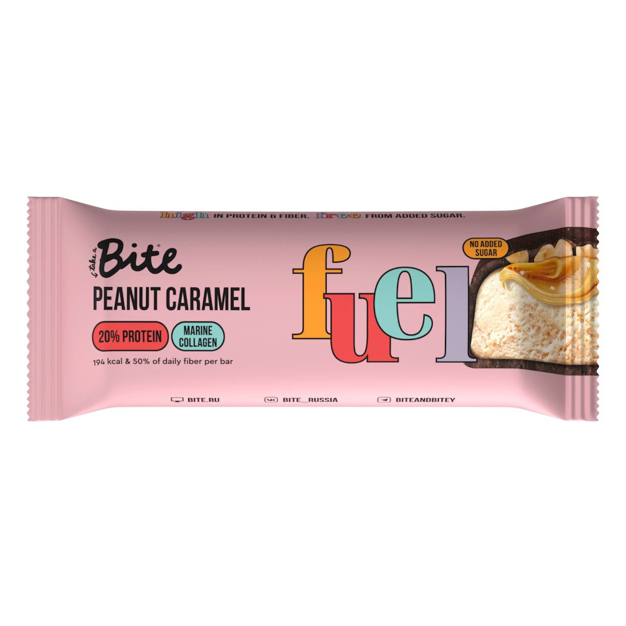 Батончик протеиновый глазированный Fuel «Арахис-солёная карамель», BITE 50g
