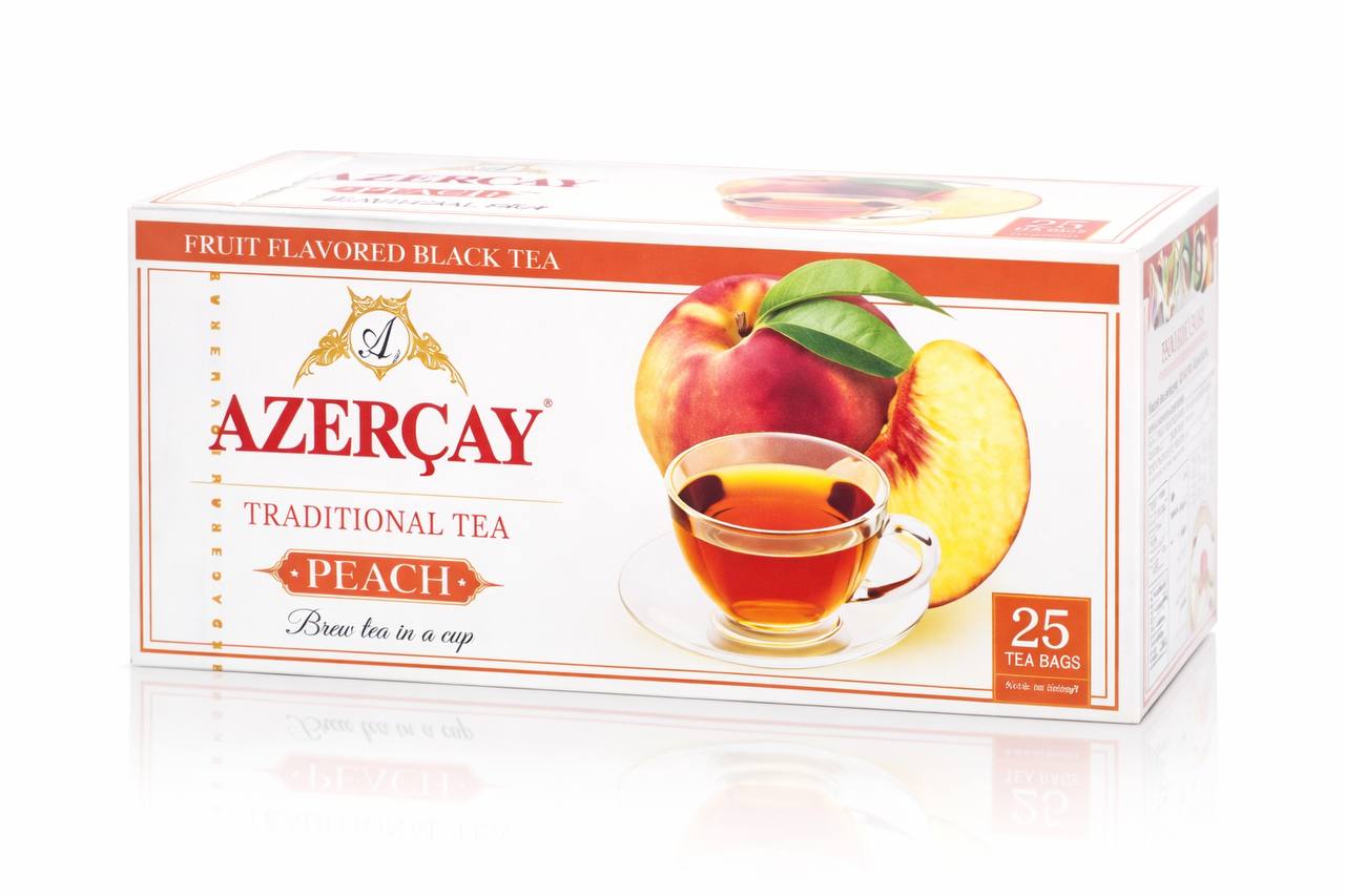 Чай Azercay Peach (чёрный с ароматом персика), 25 пакетиков