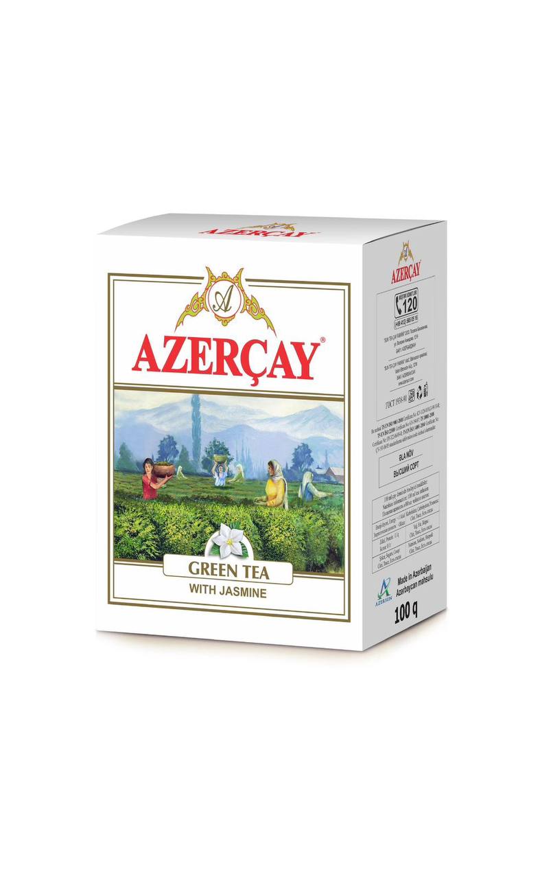 Зелёный чай с жасмином (листовой) AZERÇAY 200g