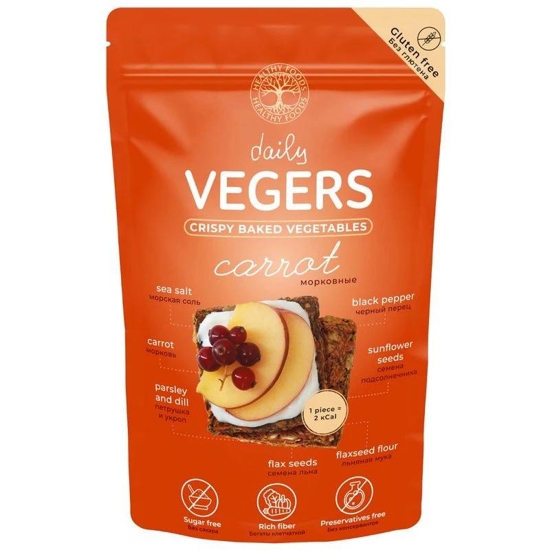 Хлебцы хрустящие запечённые VEGERS «Морковные» 40g