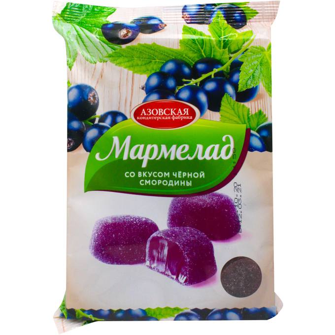 Мармелад со вкусом черной смородины 300g Азовская КФ