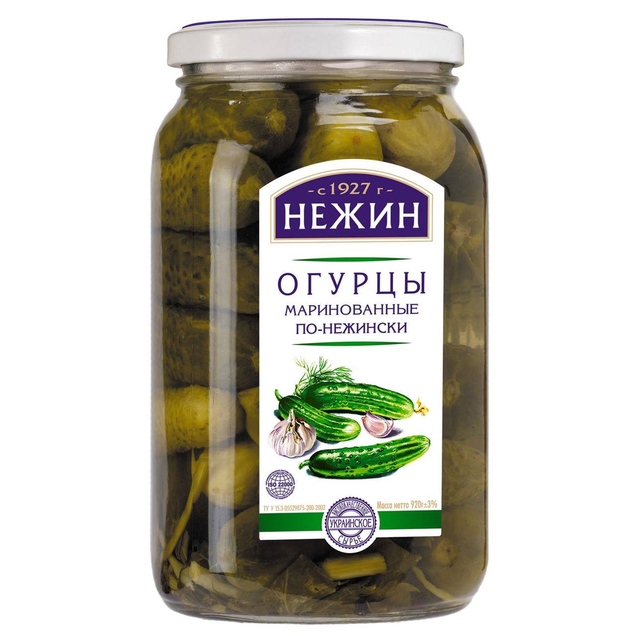 Огурцы маринованный Нежин 920g