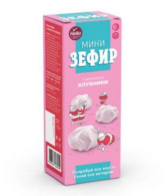 Мини зефир с ароматом клубники 115g Нева