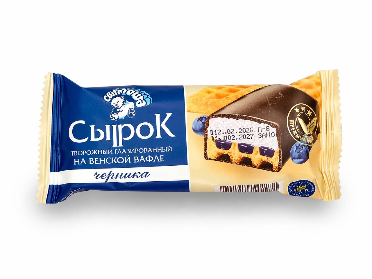 Сырок творожный глазированный на венской вафле с черникой Тимоша 65g