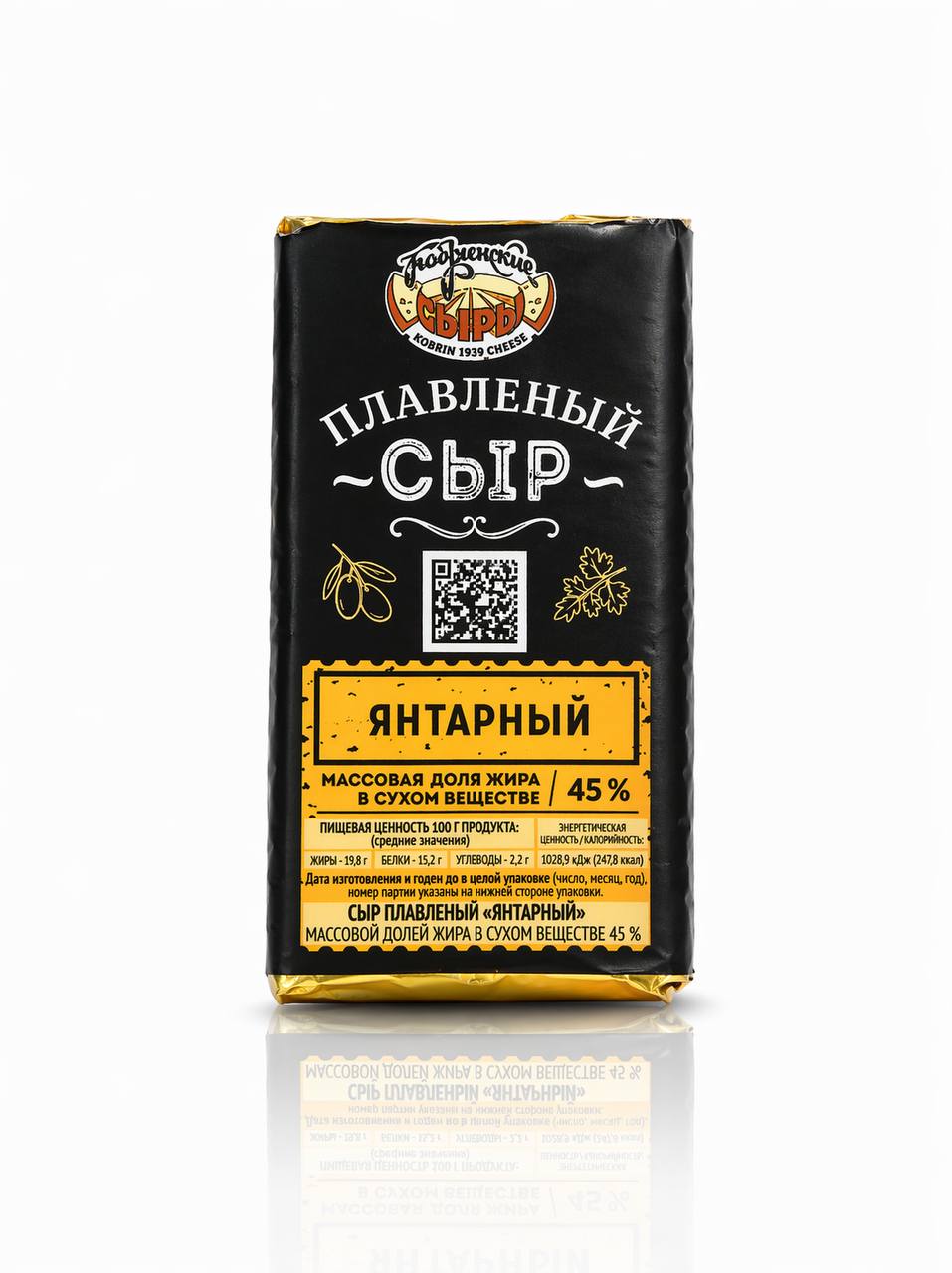 Сыр плавленый Янтарный Кобринский МСЗ 80g