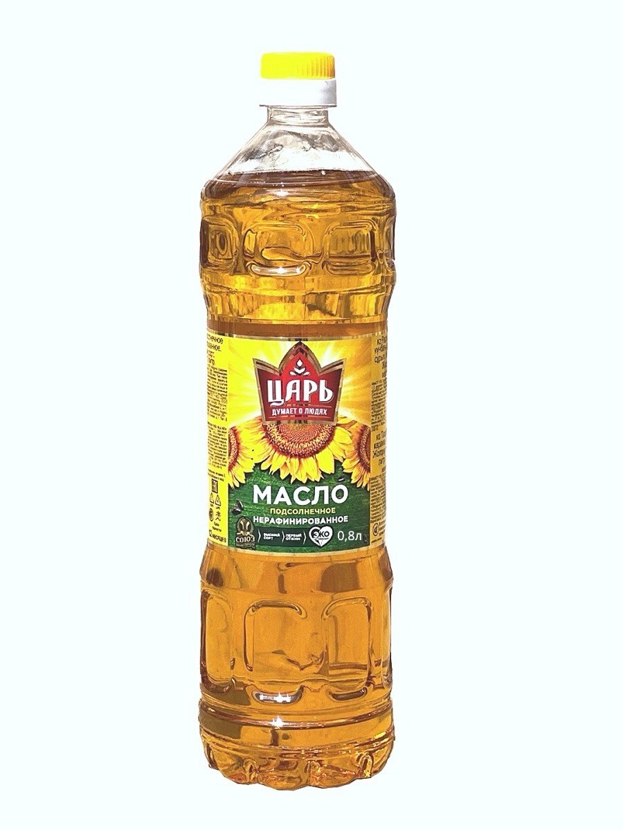 Масло подсолнечное Царь нерафинированное 0,8л