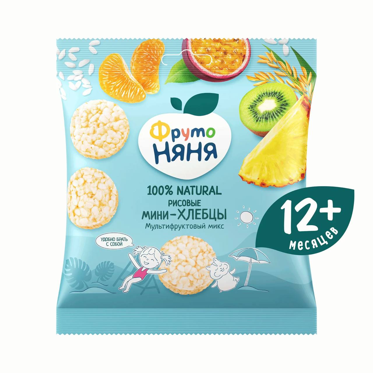 Рисовые Мини-Хлебцы Мультифруктовый микс Фруто Няня 30g