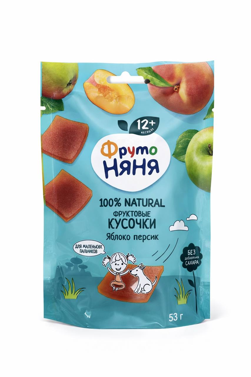 Фруктовые кусочки Яблоко-Персик  ФрутоНяня 53g