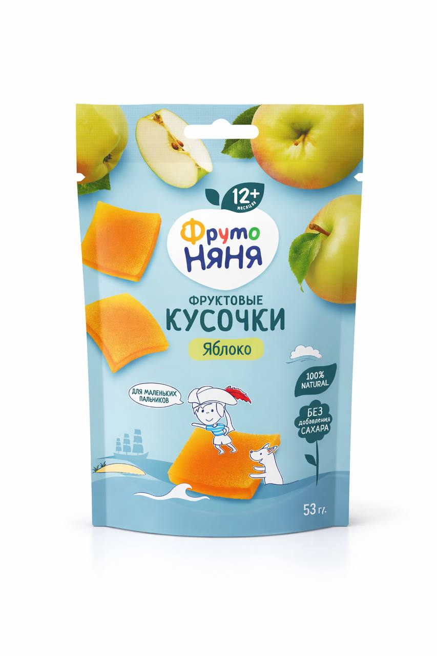 Фруктовые кусочки яблочные с 12+ месяцев  ФрутоНяня120g