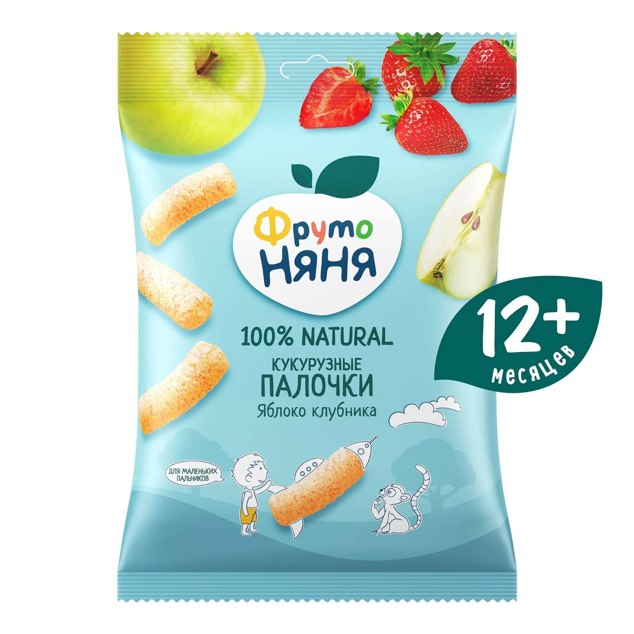 Палочки кукурузные яблоко-клубника ФрутоНяня 20g