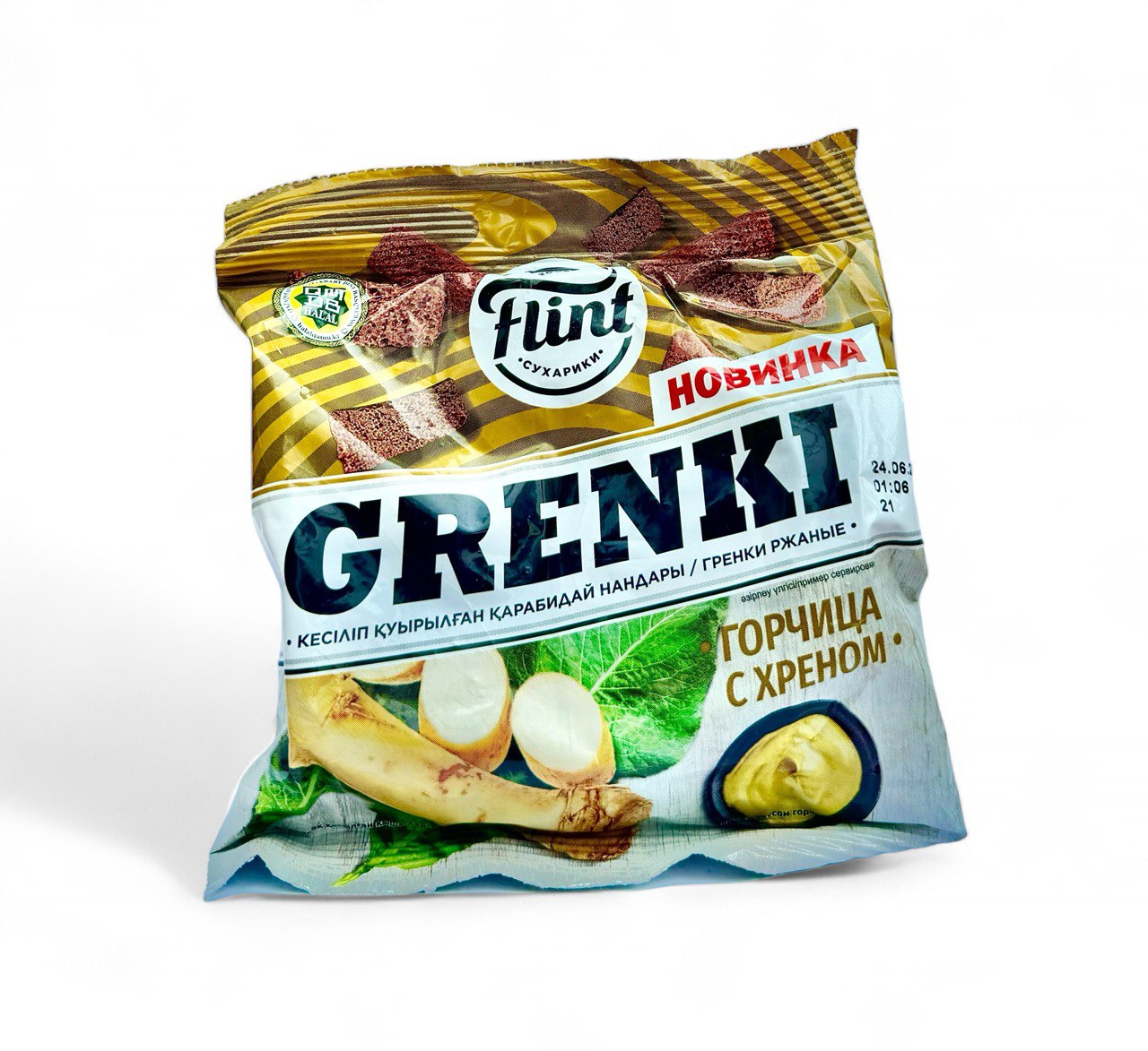 Сухарики со вкусом горчицы с хреном Flint Grenki 60g