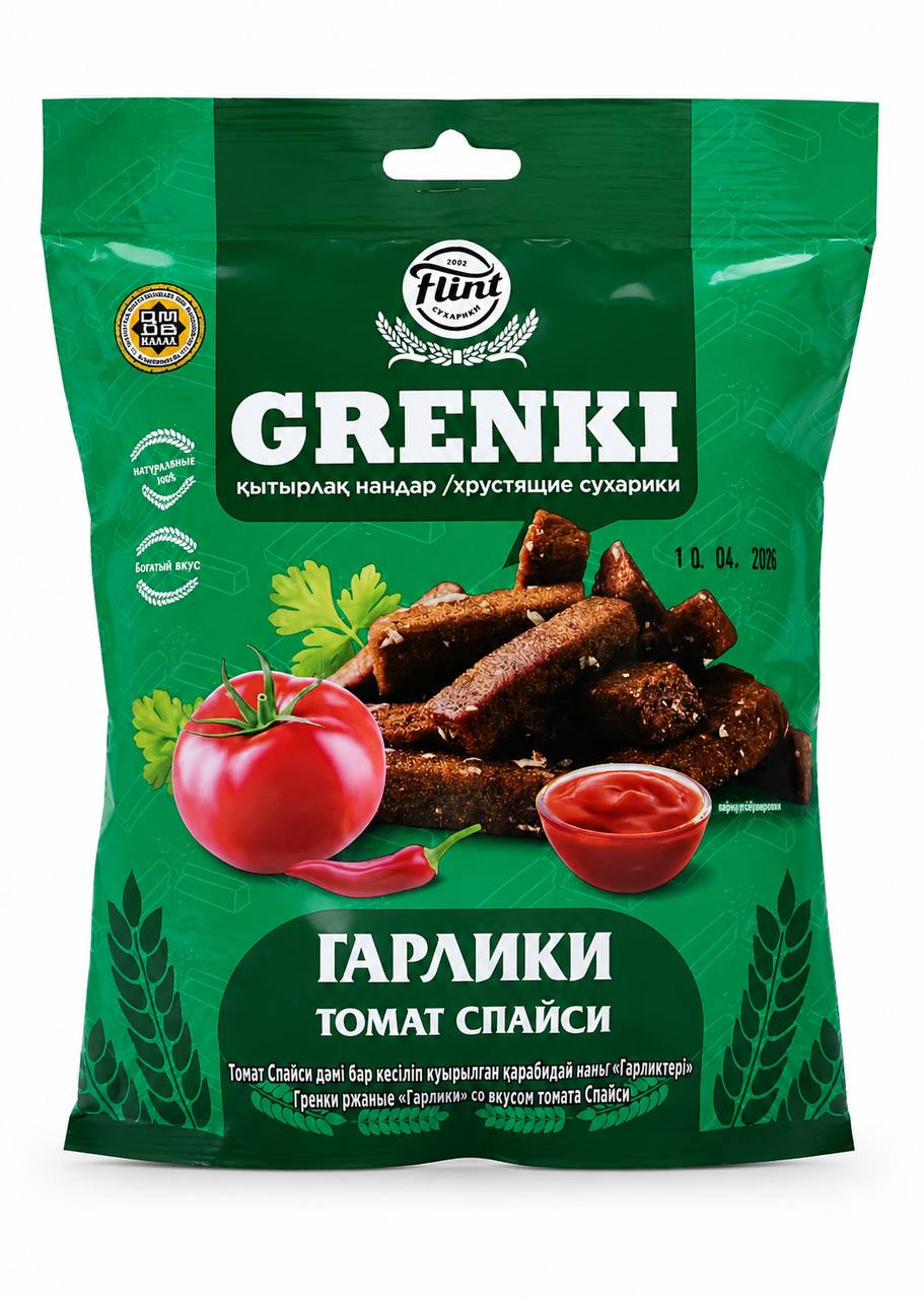 Сухарики Flint Grenki Гарлики Томат Спайси 90g