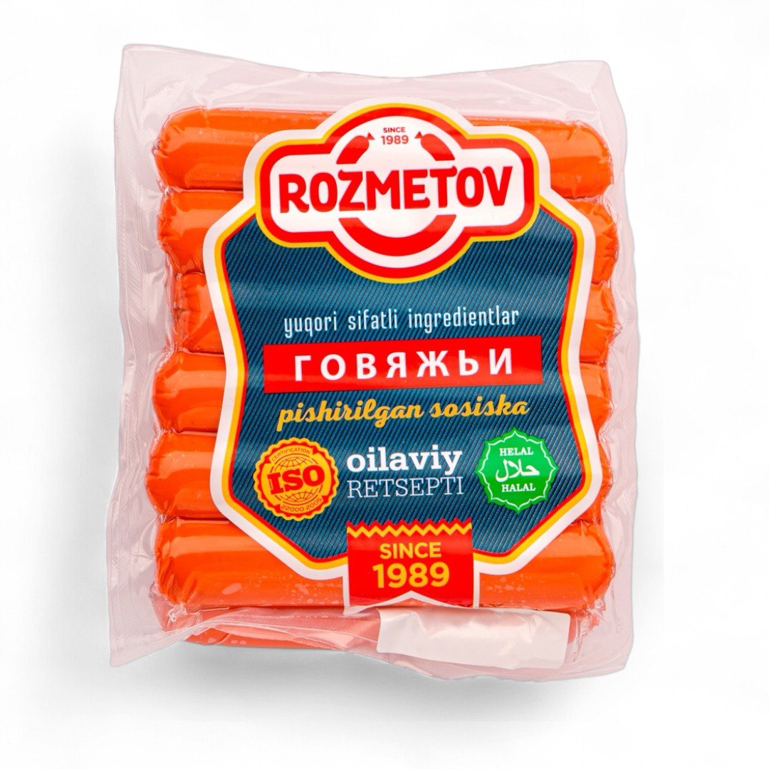 Сосиски говяжьи Rozmetov 400g