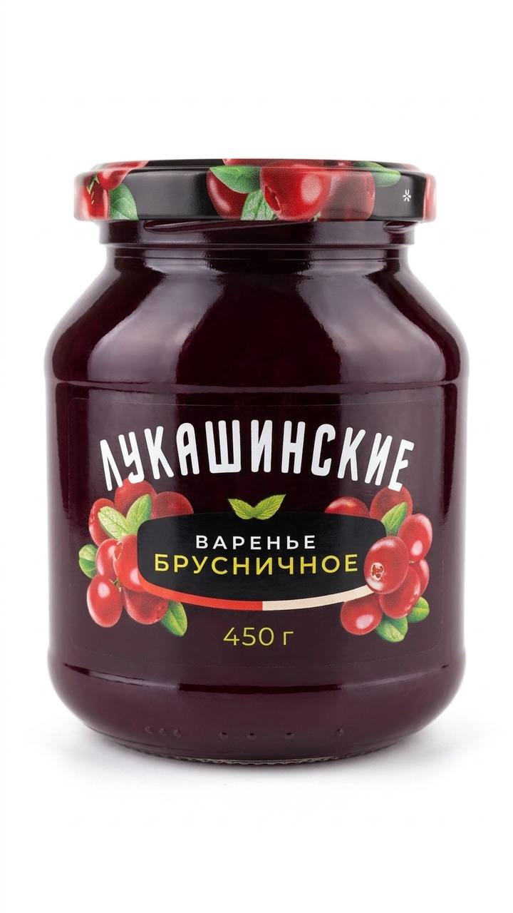 Варенье брусничное ЛУКАШИНСКИЕ 450g