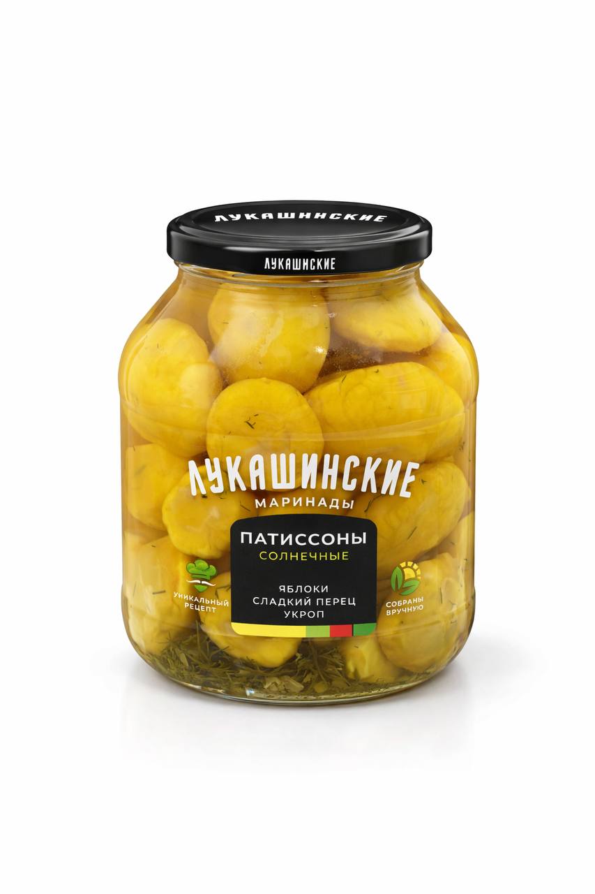 Патиссоны маринованные с яблоками ЛУКАШИНСКИЕ 670g