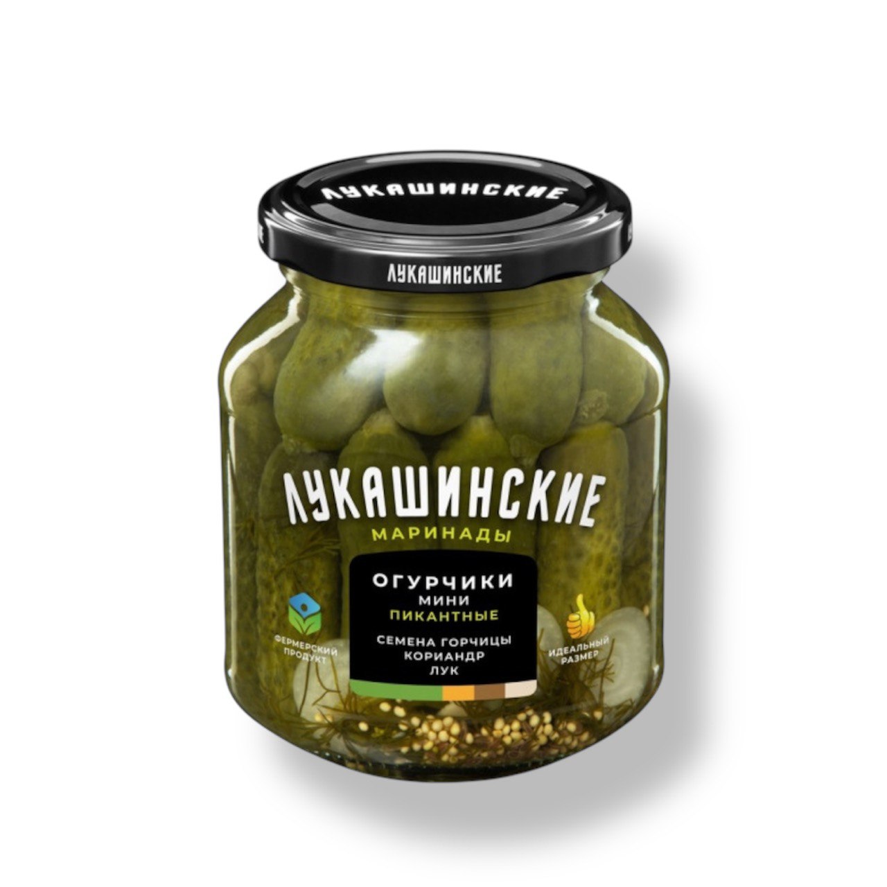 Огурчики пикантные с семенами горчицы Лукашинские 340g