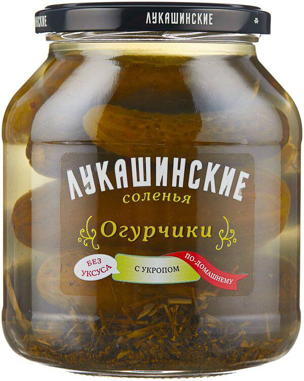 Огурчики по домашнему с укропом Лукашинские 670g