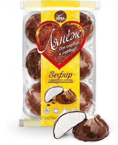 Зефир глазированный а ароматом ванили Лянеж Нева 360g