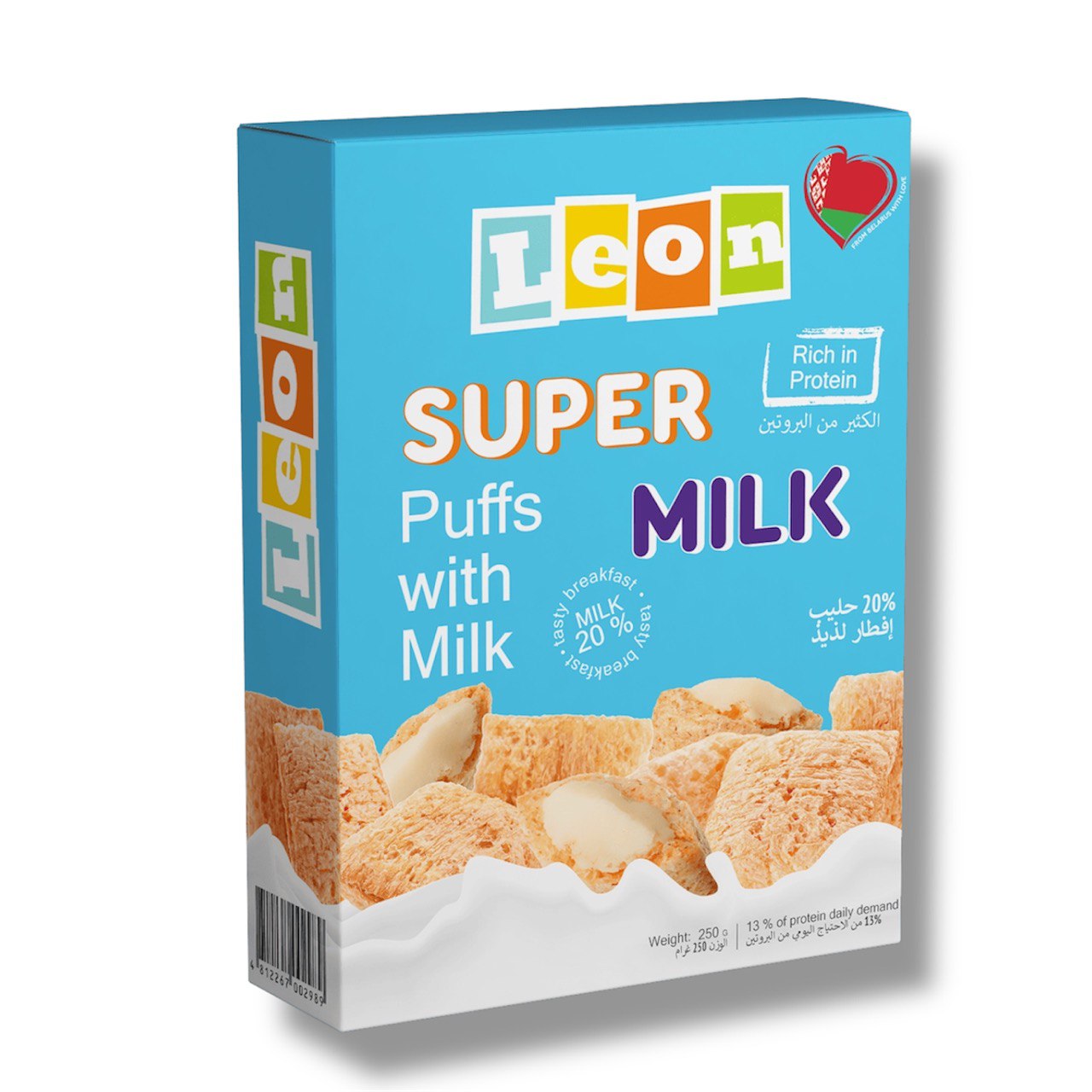 Сухой Завтрак «Super Puffs with Milk»  Leon 250g