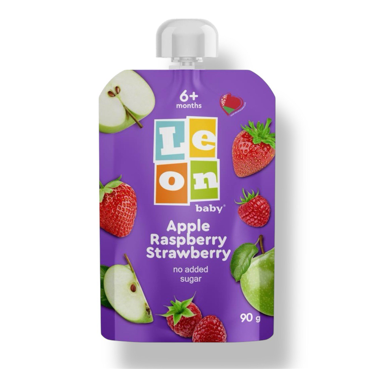 Пюре из яблок, малины и клубники Leon baby 90g