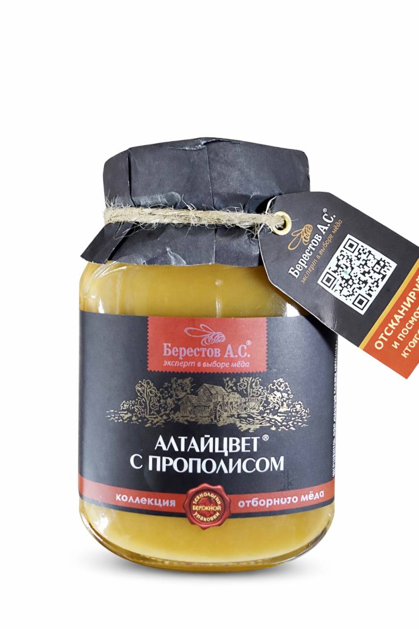 Мёд Алтайцвет с прополисом Берестов А.С. 500g