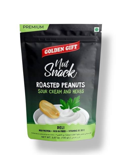 Жаренный арахис со вкусом Сметана зелень Golden Gift 100g